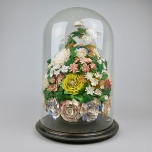 Glass dome floral shellwork display no.1