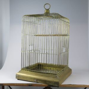 Victorian brass Parrot Cage (square)