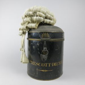 Barrister's wig & tin
