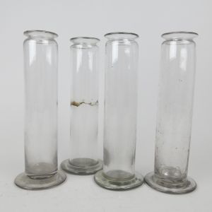 Cylindrical glass jars x 4