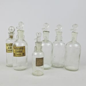 Glass bottles x 6
