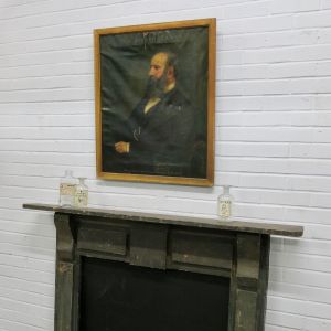 Georgian fireplace surround & portrait