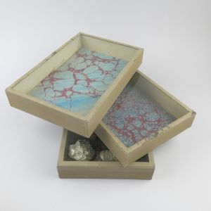 Marbelled paper lined boxes